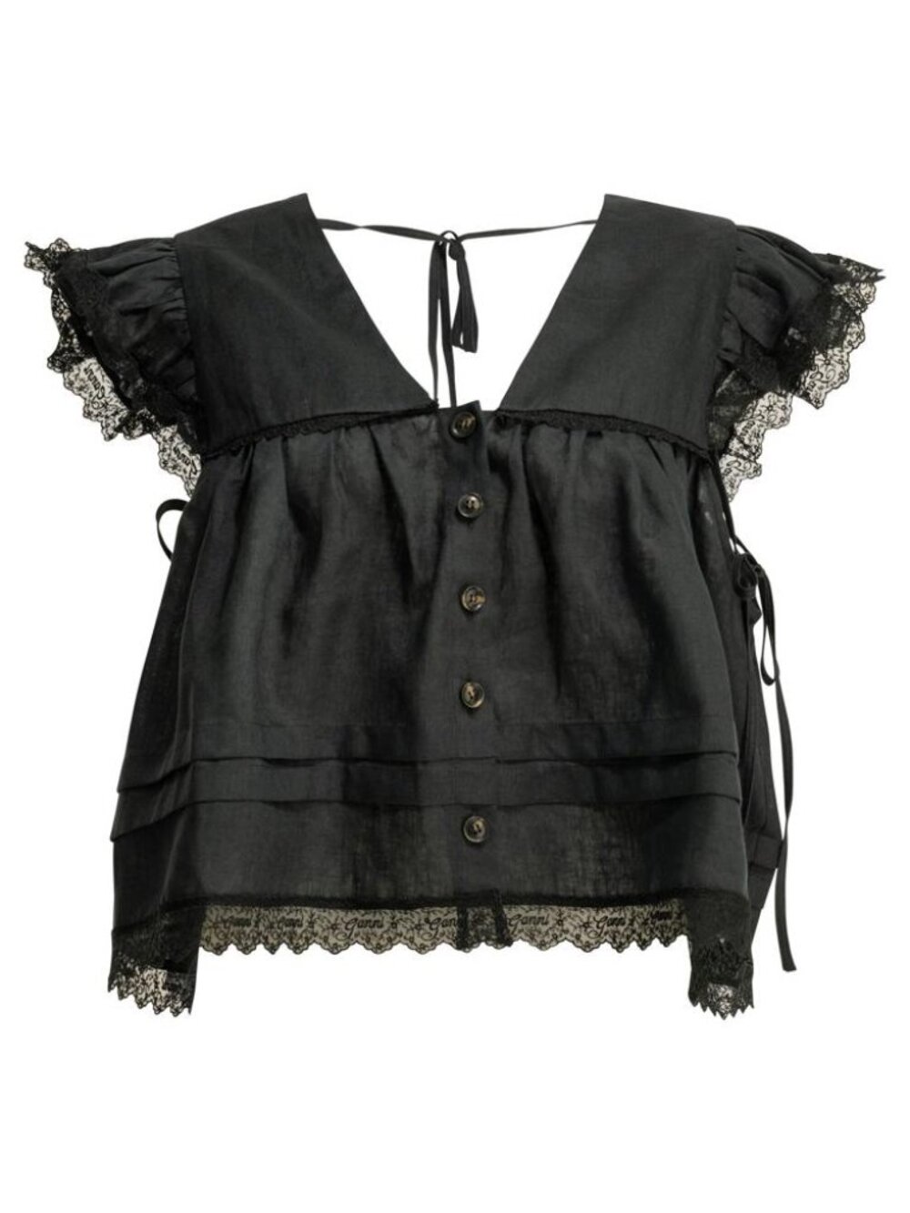 Ganni Linen Blouse Tag Size 36 Women